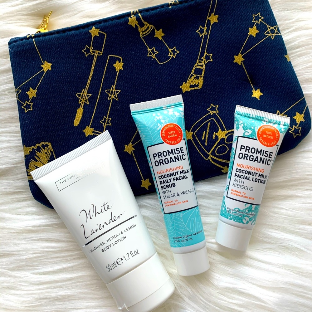 Promise organic lotion and scrub travel size set